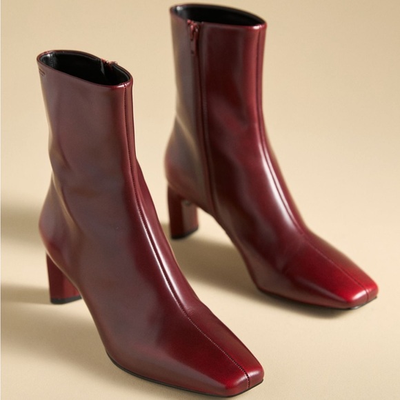 Anthropologie Burgundy Heeled Boots - Picture 2 of 8